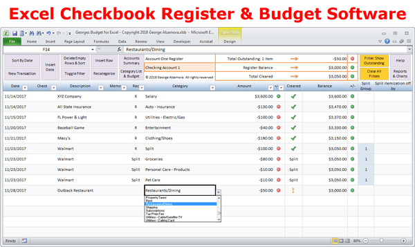 Check register template for mac